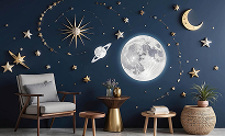 Celestial Sky Stencil Wall Design | Stencil Design for Walls Celestial Sky Stencil Wall Design | Stencil Design for Walls