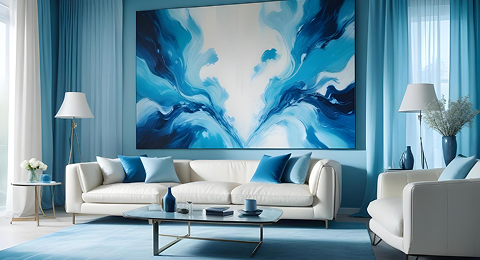 Blue Landscape Gallery Wall | Abstract Wall Decor Blue Landscape Gallery Wall | Abstract Wall Decor