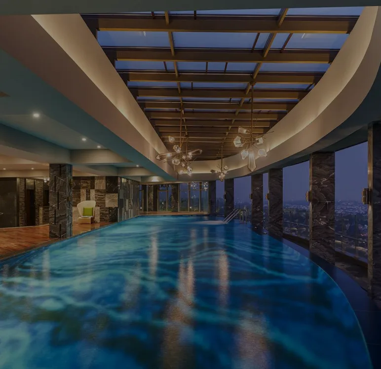 Outdoor pool with Jacuzzis, Apartments Projects in Rajajinagar