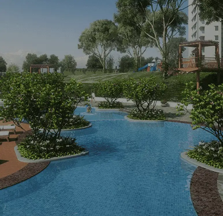 Outdoor pool with Jacuzzis, Apartments Projects in Rajajinagar